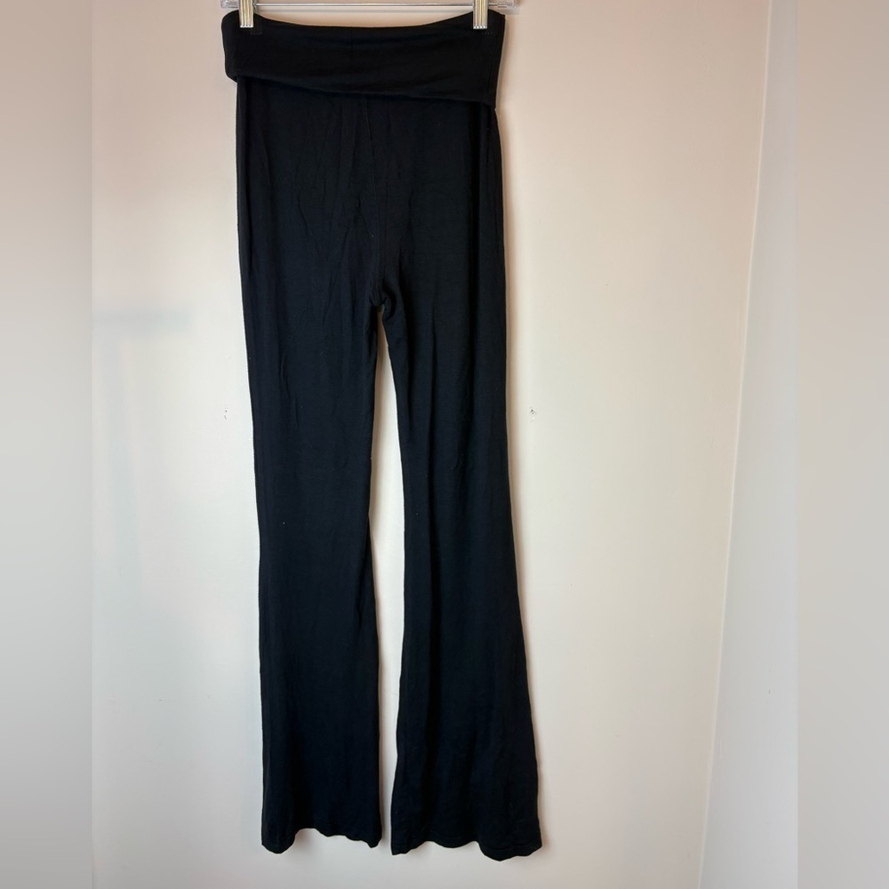 Saturday Sunday Anthropologie Lounge Fold Over Pant Flare Women’s Size XS Black - Picture 4 of 8